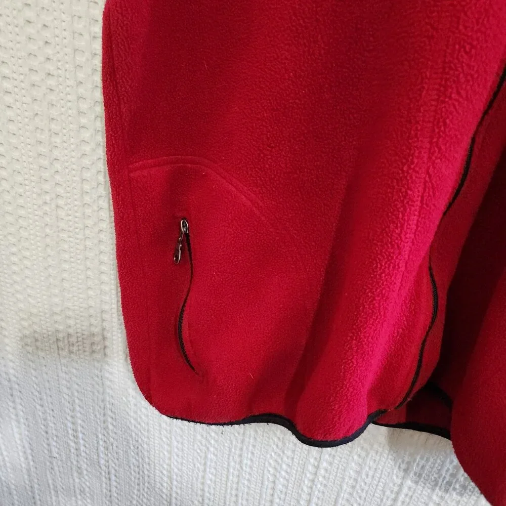 Vintage 90s Champion Red Fleece Vest Full Zip Pockets Mens Size XL Gorpcore